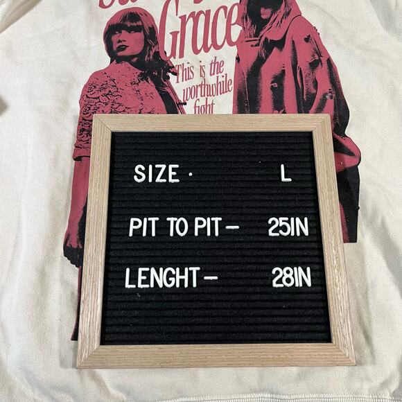 Taylor Swift Red Tour Hoodie Official Merch Size L Rare Piece Brand New Beige - Picture 7 of 9